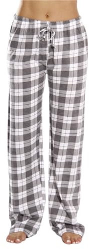 Minetom Pantalon de Pyjama Femme Baggy Pantalon à Carreaux Taille Haute Pantalons Jambes Larges Casual Bas de Pyjama A3 Gris M