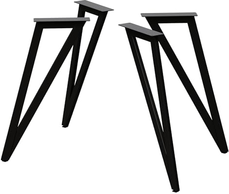 holz4home® Dreieck Tischgestell aus Metall I Pulverbeschichtet Schwarz I 1 Set (4 Stück)