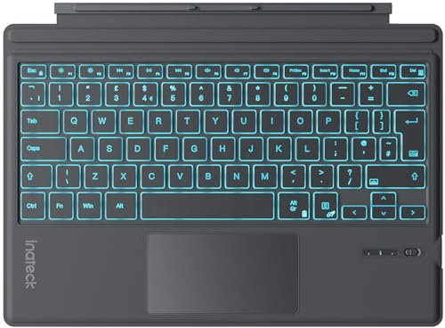 Inateck Surface Pro 7 Keyboard with Precision Touchpad, Bluetooth 5.3, 7-Color Backlight, Compatible with Surface Pro 7/7+/6/5/4, KB02027