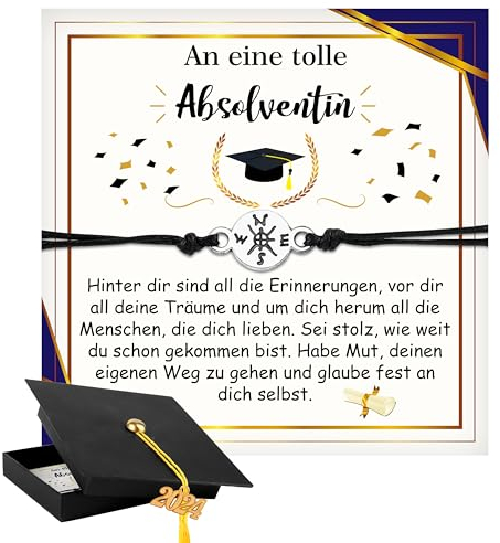 Shoppawhile Abitur 2024 Geschenke Schulabschluss Geschenk Mädchen Junge Abi Armband Abschluss Bachelor Abi 2024 Geschenk für Frau Tochter