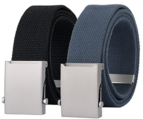 JasGood Canvas Web Gürtel für Herren Verstellbarer Stoff Militärgürtel mit Metallschnalle, 3,8cm Breite