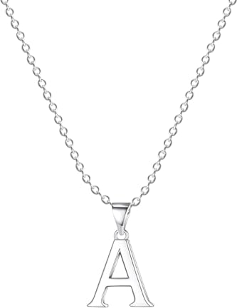 Damen Halskette mit Buchstaben Anhänger A Silber Initialien Kette Edelstahl Buchstabenketten Personalisiere Silber Y Kette für Frauen Mädche
