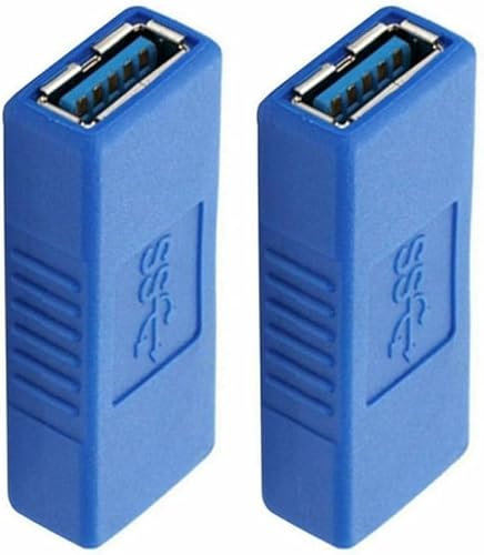 2pack New USB Super Speed 3.0 A Female to Female Converter Adapter Connector Joiner Coupler Cable Extension Connector Adapter Gender Changer, Extend and Connect Your USB Cables with Ease