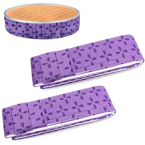 SULIVES 2 PCS Cake Strips, Adjustable Bake Even Strips for Cake Pans, 1.5x35 Inches Thick Cotton Baking Belt Wraps for Kitchens and Cake Shops