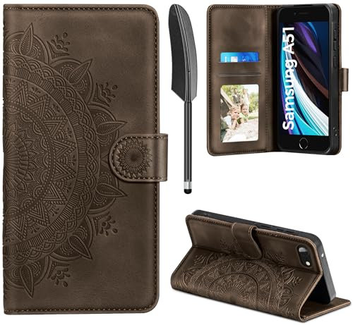 Handyhülle für iPhone SE 2022/2020, Hülle für iPhone 7 / iPhone 8 Lederhülle Flip PU Leder Tasche Case Kartenfach Magnet Ständer Klapphülle Schutzhülle für iPhone SE 2022 5G/ SE 2020/8 / 7, Braun