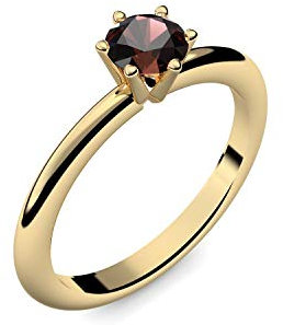 Goldring Granat 585 + inkl. Luxusetui + Granat Ring Gold Granatring Gold (Gelbgold 585) - Precious Amoonic Schmuck Größe 50 (15.9) AM195 GG585GRFA50