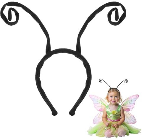 WLLHYF Serre-tête avec antenne papillon, insecte, abeille, serre-tête pour Halloween, cosplay, déguisement pour fête d'Halloween, femme et homme (noir)