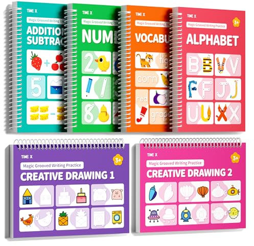 Timetome Magic Grooved Writing Practice Books for Kids 3-8