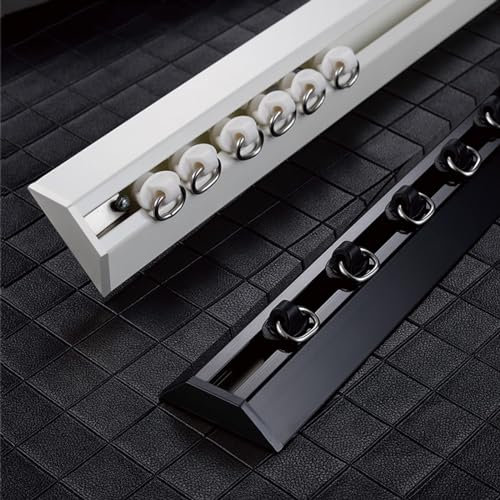 Schiebegardine aus Aluminium, für Privatsphäre, 2,4 m, weißes V-Design, Weiß