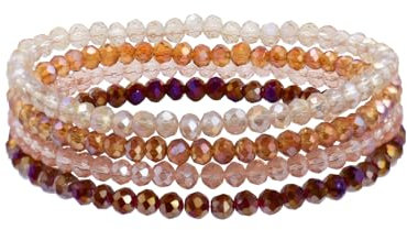 GUSXPPD Damen Kristall Perlen Armband, Mehrschichtiges Steine Armband, Boho Modeschmuck Armbänder Damen, Mehrschichtige Kristall Stein Perlen Armbänder für Frauen Mädchen (Bunt 3)