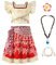 Tacobear Vaiana Kostüm Kinder Vaiana Prinzessin Kleid mit Halskette Haarnadel Armband Faschingskostüme Mädchen für Geburtstag Cosplay Party Karneval (140CM)