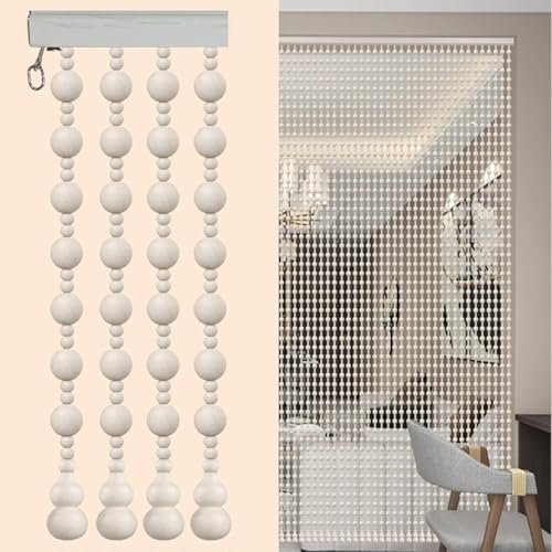 ININOSNP Handmade Wooden Beaded Curtains Partition Closet Curtains Beaded Door Curtains Wooden Beaded Door Vintage Style(21 Strands-70x188cm)