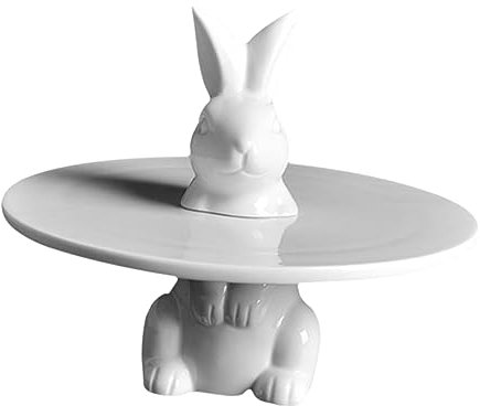 Ciieeo Bunny Cake Stand Snack Serving Plate Corrosion-resistant Drop-proof for Parties Decorative