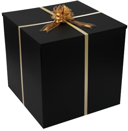 Extra große Geschenkbox mit Deckel, 71,1 x 71,1 x 71,1 cm, schwarze große Geschenkbox für Geschlechtsoffenbarung, riesige Geschenkboxen mit Deckel für Geschenke, Verpackung für Geburtstag