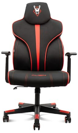 Woxter Stinger Station Alien V2.0 Red - Silla Gaming (Eje de Acero, Levantamiento (Gas Pistón Clase 4), Ergonómica, Reposabrazos Acolchados, Altura Ajustable, Ruedas antiarañazos)