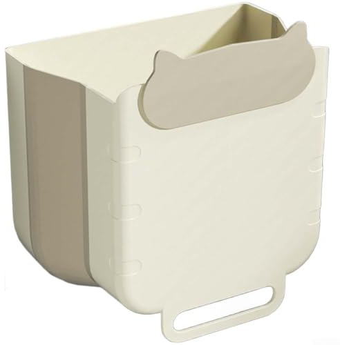 Poubelle suspendue pour armoire de cuisine avec fonctionnalité pliable, conçue pour économiser de l'espace au sol et améliorer l'organisation de la maison avec des options de montage simples (gris