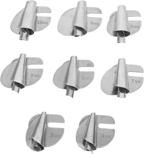 TOMETURE Accessoires pour Machine à Coudre 8pcs en Acier Inoxydable Pied Presseur pour Ourlet Roulé Précision et Polyvalence pour Couture Créative à Domicile