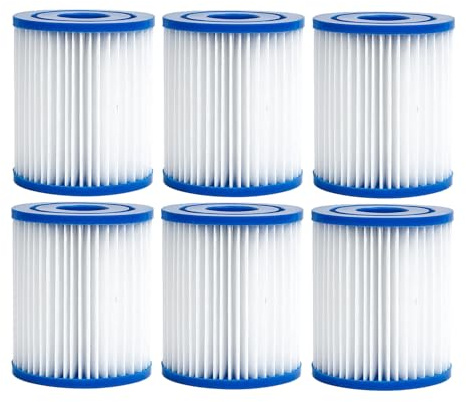 AquaHouse AH-PT1 - Cartuccia filtro tipo I, misura 1, compatibile con pompa per piscina Bestway Flowclear 58381 58093 300gal e 330gal 1249 L/H (confezione da 6)