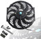 MOSTPLUS Black Universal Electric Radiator Slim Fan Push/Pull 12V + Mounting Kit (12 Inch)