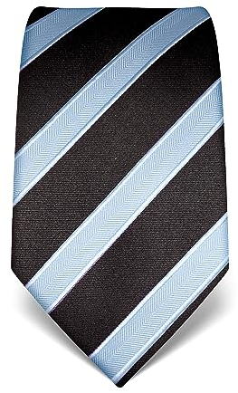 Vincenzo Boretti Herren Krawatte reine Seide gestreift edel Männer-Design zum Hemd mit Anzug für Business Hochzeit 8 cm schmal/breit hellblau