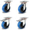Abrollwerk Rollensatz 2 Lenkrollen mit Feststeller 2 Lenkrollen 100 mm Elastik Blue Wheels