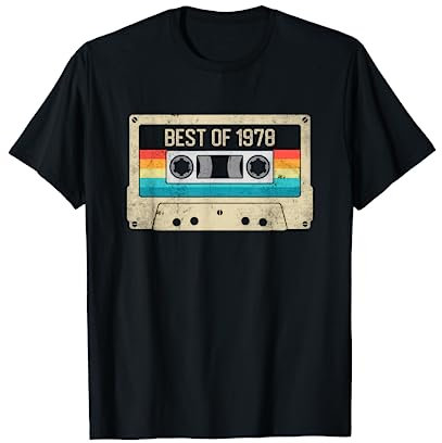 Best Of 1978 44e anniversaire cadeau cassette vintage T-Shirt