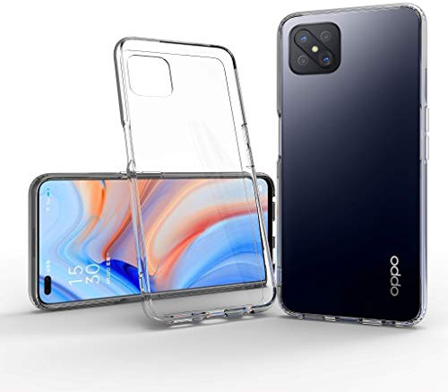 JT Berlin Pankow-Clear Schutzhülle Oppo Reno4 Z 5G (6,57 Zoll) Hülle transparent (Stoßabsorbierender TPU Rahmen, Kratzfeste Rückseite aus Acrylglas, Anti-Fingerabdruck)