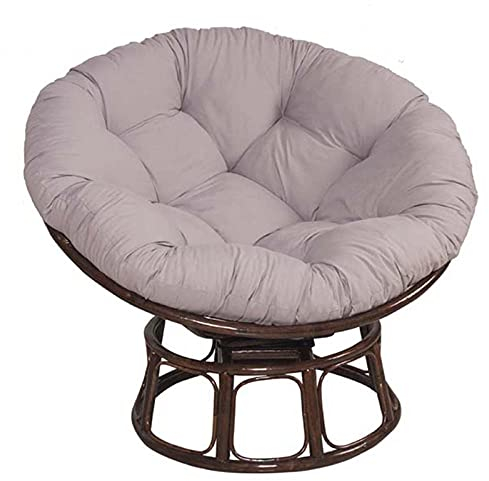 Ei-Hängematten-Stuhlkissen, Hängeschaukel-Sitzkissen, runder Holzstuhl, dicke Ersatzmatte, Outdoor, Terrasse, Hof, Gartenmöbel, weiches Kissen, kein Stuhl, grau, 119,4 cm