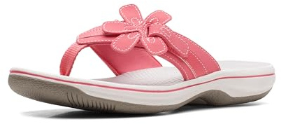 Clarks Femme Brinkley Flora Tongues, Bright Coral Synthetic, 35 EU
