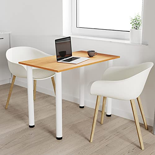 AKKE 60x60 | Esszimmertisch - Esstisch - Tisch mit weißen Beinen - Küchentisch - Bürotisch | Erle
