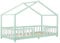 [en.casa] Kinderbett Treviolo Hausbett 90 x 200 cm Holzbett für Kinder mit Rausfallschutz Bettgestell mit Lattenrost Kiefernholz Mintgrün/Weiß