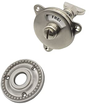 Ventano antiker WC Set Rosetten Türbeschlag mit Frei/Besetzt Schild in Nickel matt