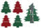 Annastore 6 x Besteckhalter aus Filz in Tannenbaum-Optik - Bestecktaschen Weihnachten (bordeaux/grün)