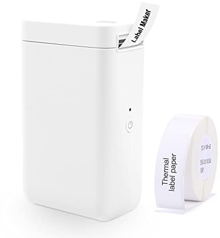 Smart Label Printer D101 mit Rollenpapier, kabelloser Bluetooth 12–25 mm Etikettendrucker, einfach zu druckender Name, Text, Kabeletiketten, Preisschilder, Barcode, Emojis, Symbole und mehr