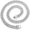 Krfy Iced Out Kette Gold Silber für Herren Kubanische Gliederkette Iced Out Chain für Männer Versilberte Halsketten Herren Kette Diamond Chain Bling Bling Hip Hop Schmuck