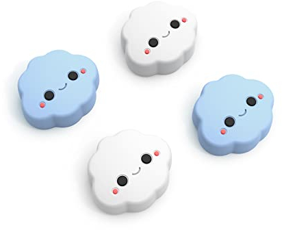 JINGDU Kappen Kompatibel mit Nintendo Switch Joystick,Weiche Silikon Thumb Grip Niedlich 7D Analog Stick Abdeckung für Switch/Switch OLED/Switch Lite,Cloud