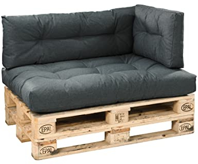 XDREAM Garden Armlehne für Europaletten anthrazit | Armlehne | hochwertige Polster für Europaletten | Palettenkissen Indoor & Outdoor | Made in EU | 60 x 40 cm
