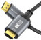 Sonero Cable 4K DisplayPort 1.2 a HDMI 2.0, conector DisplayPort a conector HDMI, 4K 60Hz, 2K 120Hz, funda de algodón, gris/negro, 3,00 metros