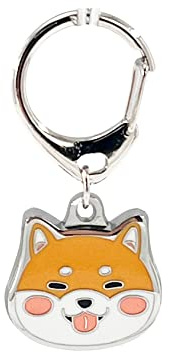 BT Bear Metall-Hunde-ID-Tags, Schlüsselanhänger, Shiba Inu, Gelb