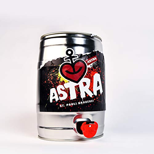 ASTRA St.Pauli-Brauerei 5 Liter Keller Kalle Bier Fass mit Zapfhahn, Sonderabfüllung, 5,4% Vol., gebraut im Herzen von St. Pauli