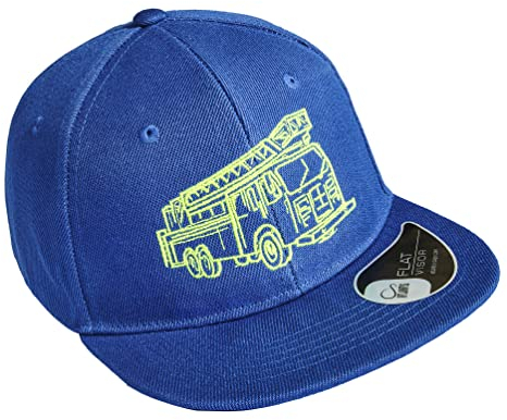 Baddery Feuerwehr Kappe Kinder - Feuerwehrmann - Jungen Cap Feuerwehrauto (One Size/Blau)