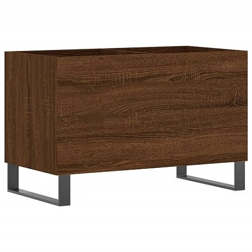 vidaXL Record Cabinet Vinyl Storage Sideboard Brown Oak Engineered Wood