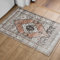 OMERAI Waschbarer Wohnzimmer Teppich Kurzflor Teppich Boho Schlafzimmer Teppich für rutschfest Orange Vintage Teppich 60x130CM