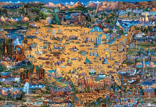 Buffalo Games - Dowdle - National Parks Map - 2000 Piece Jigsaw Puzzle Age 14+ for Adults Challenging Puzzle Perfect for Game Nights - Finished Size 38.50 x 26.50