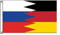 Stormflag Deutschland Russland Flagges 90x150cm Germany Russia Flagge 3x5ft Polyester 90g mit Ösen mit Doppelnadel genäht.
