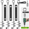 Insaga Zeltheringe, Metall Zelt Heringe Stabil Erdnägel Erdanker Zelthaken Bodenanker 76cm Schraube in Trampolin Kit für Schaukel-Kit/Camping/Schuppen/Hund/Carport mit Fester Schlaufenband, 4 Stück