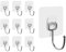 Hushtong 10PCS Self Adhesive Hooks Heavy Duty Wall Hooks 20kg (Max) Strong Large Size Sticky Hooks, Strong Clear Stick on Hooks Free Nail for Home Bathroom Kitchen and Office