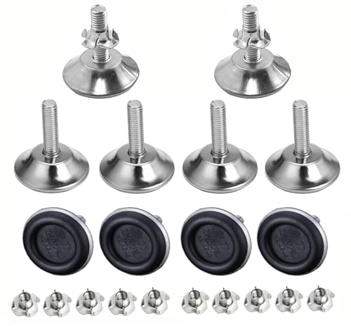 XNJIHWA 10Pcs Pied Réglable M8x29x40mm Pied Reglable pour Meuble Pied de Table Reglable Pieds de Nivellement avec Écrou à Griffes pour Meubles,Table,Chaise,Canapé & Lit