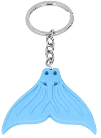 shenruifa Porte-clés Queue de Sirène, Thème de Plongée, en Silicone Souple, Pendentif Décoratif en Queue de Poisson (Bleu Clair)