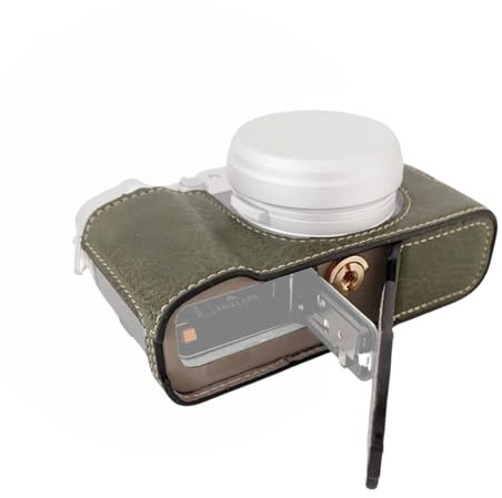 Andoer Portable Camera Case, Retro Style Camera Bag Carrying Case with Bottom Opening with Shoulder Strap for Fujifilm X100VI Camera, Green